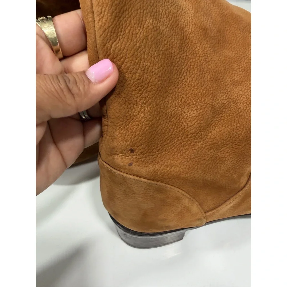 Stuart Weitzman Cognac Brown Suede Over The‎ Knee Slouchy Block Heel Boots